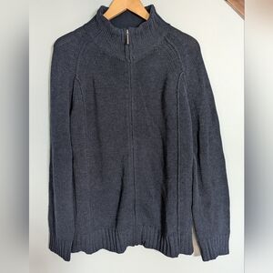 Levi's Charcoal‎ Full Zip Knit Sweater Mens XL Classic Quiet Luxury Preppy